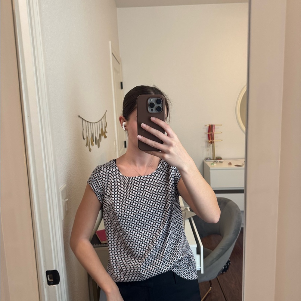 Banana Republic Black and White Polka Dot Blouse